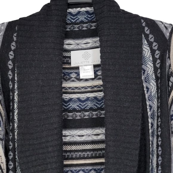Juliette Jake Wool Blend Waterfall Open Cardigan Sweater Women's Size Small - Picture 3 of 12